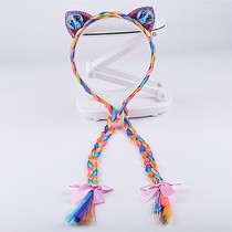 Frozen Hair Hoop Bow Braid Colored Rabbit Ear Hair Card Teeth Non-Slip Princess Head Hoop Girl Hair Decoration