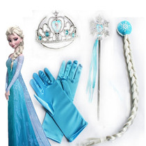 Frozen hair accessories set childrens crown magic wand gloves braid girl birthday gift Princess head accessories