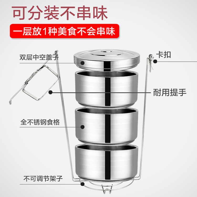 Hộp đựng đồ ăn bằng thép không gỉ cách nhiệt cực lớn, hộp ăn trưa nhiều lớp 4 giỏ 5 lớp siêu lớn chứa đầy thực phẩm - Hộp cơm điện sưởi ấm 	hộp cơm điện cầm tay đa năng