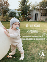 White Pearl 2020 autumn and winter infant cotton cashmere warm knitted jacquard sweater one-piece climbing suit