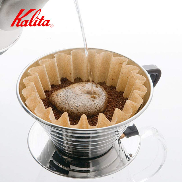 ຕົ້ນສະບັບຍີ່ປຸ່ນ Kalita cake cup ເຄື່ອງກອງກາເຟດ້ວຍມື brewed ເຈ້ຍ origami ຈອກ bleached corrugated ເຈ້ຍການກັ່ນຕອງ 155/185