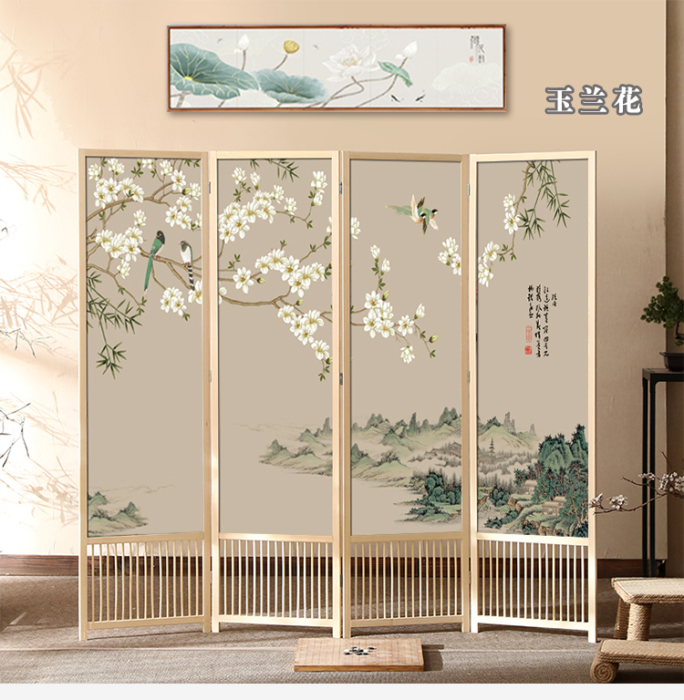 Modern Chinese Solid Wood Foldable Mobile Home Screen Partition Living Room Bedroom Bookroom Hotel Guesthouse Office-Taobao