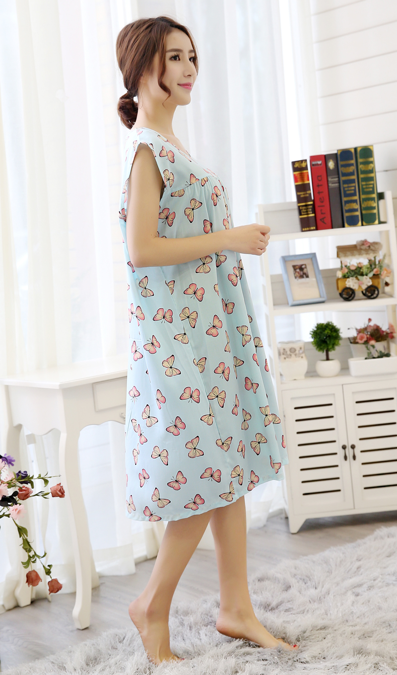 Yi đối tác mùa hè ladies nhân tạo cotton lụa không tay vest nightdress cô gái đồ ngủ lỏng tăng lỏng dịch vụ nhà