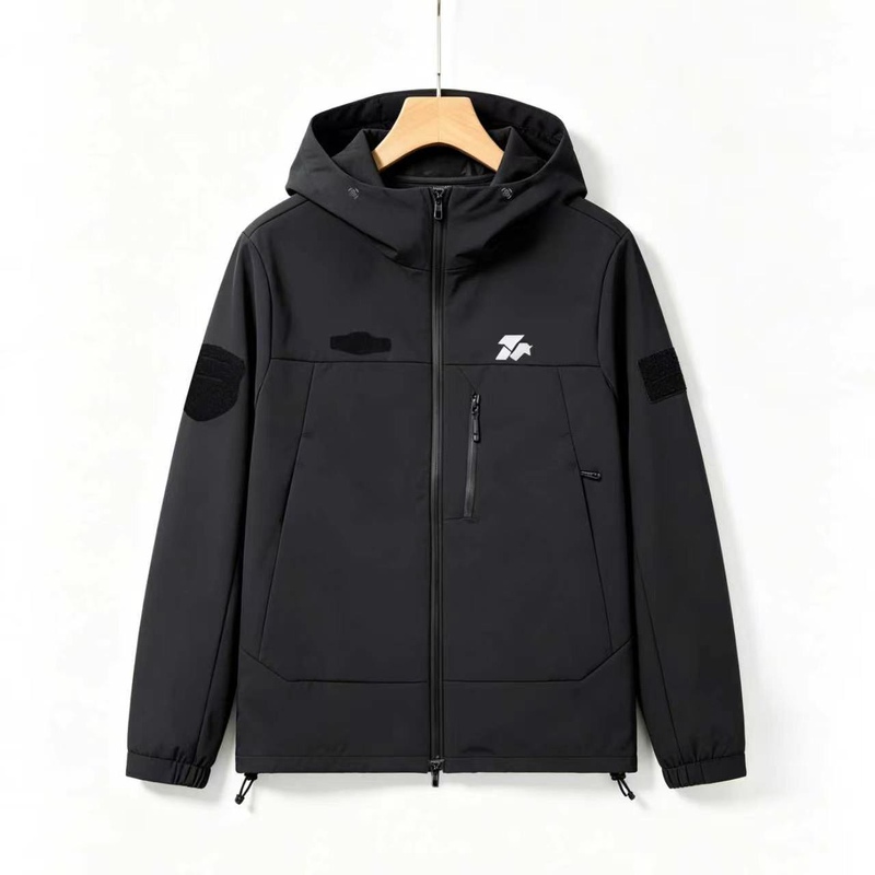 New Style Lifu Hooded Soft Shell Single-Layer Fleece Windbreaker Black Velcro Casual Outdoor Windproof Jacket for Men and Women New Style Lifu Hooded Soft Shell Single-Layer Fleece Windbreaker Black Velcro Casual Outdoor Windproof Jacket for Men and Women