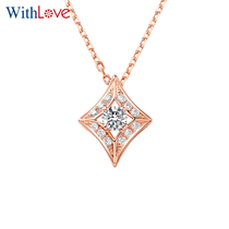 WithLove Rose Gold 18K Colored Gold Diamond Pendant Diamond Group Inlaid Necklace Clavicle Chain Real Diamond Woman