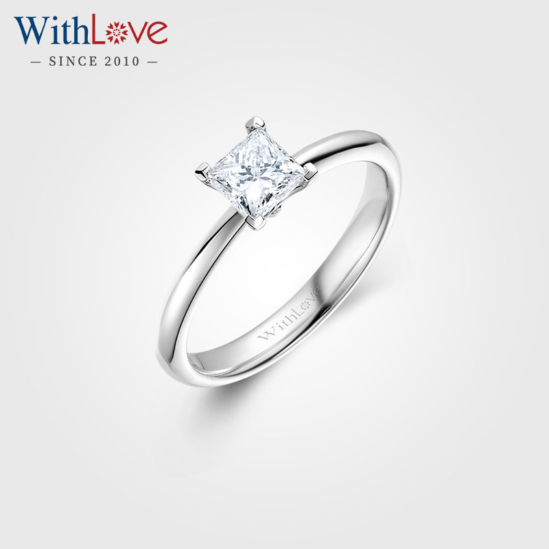 💍WithLove铂金方形公主方钻戒💖 GIA证书认证婚戒定制-手饰-淘宝好物网