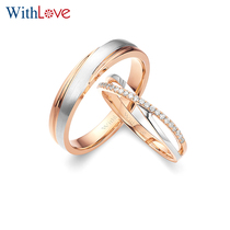 WithLove only love pinyue 18K color gold row with diamond ring female wedding couple love ring romantic love