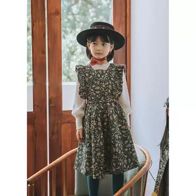 Orlina Li 3m new snow cotton wear detachable ruffle flower vest girl dress autumn and winter