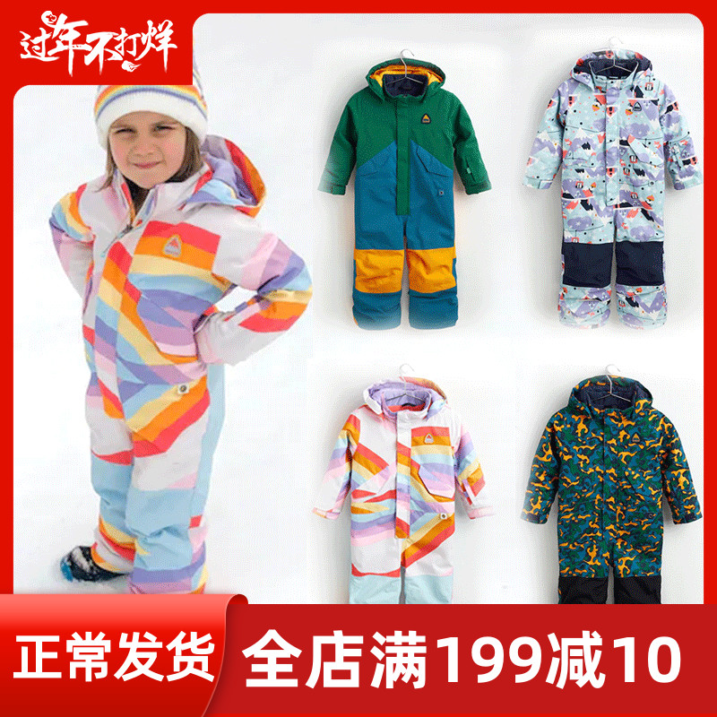 BURTON Bobton SnowboardIng Children's SkiIng One-Piece Ski Suit Windproof Waterproof Warm Cotton Jacket