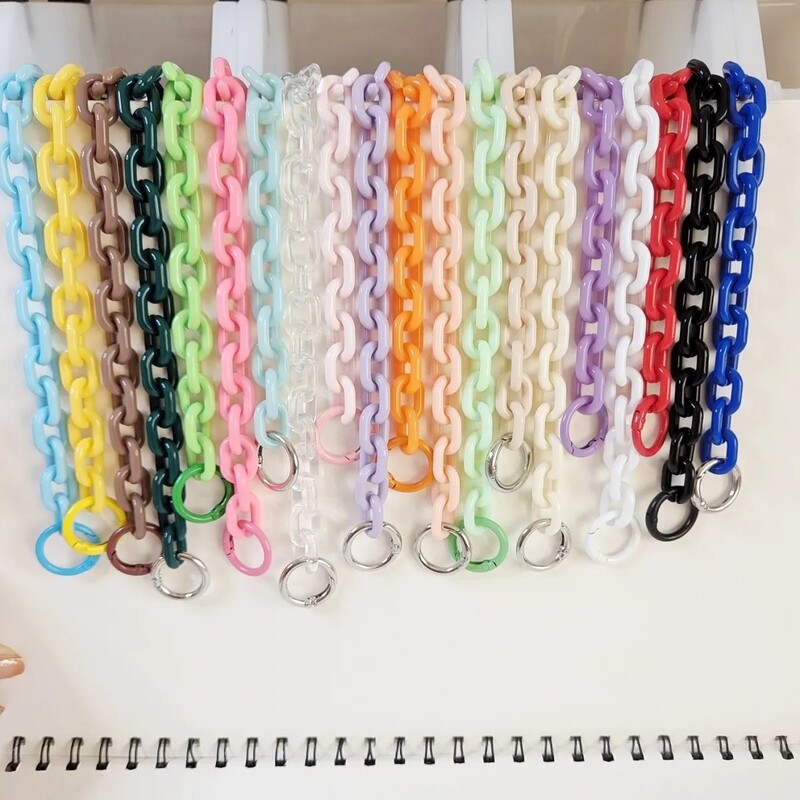 ins Solid Color Acrylic Water Bottle Chain Colorful Bag Chain Extended Crossbody Bag Polaroid Camera Chain Decoration
