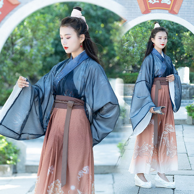 taobao agent Original Chinese style traditional Hanfu women daily leading Youhong printing big sleeves, large sleeves, large sleeves, large sleeves, large sleeves, large sleeves