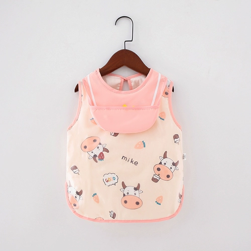 Хлопковый детский слюнявчик, водонепроницаемый фартук, летний нагрудник подходит для мужчин и женщин, сзади на завязках, анти-грязь, с карманом