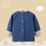 Детский водонепроницаемый слюнявчик, фартук для мальчиков, демисезонный лонгслив, нагрудник, сзади на завязках, анти-грязь