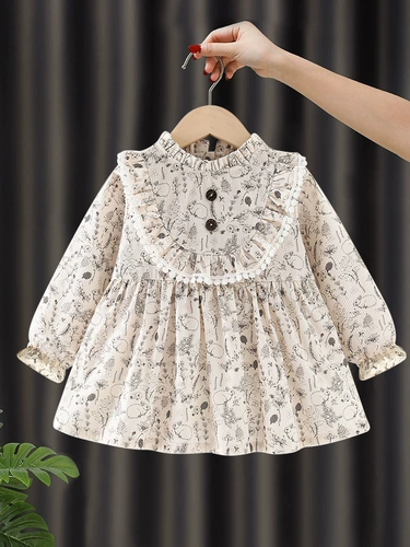 Детский нагрудник, демисезонный водонепроницаемый лонгслив для девочек, фартук для еды, в западном стиле, анти-грязь, сзади на завязках