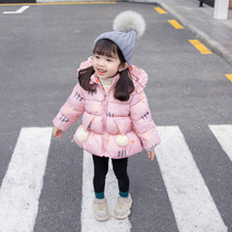 Girls padded winter children down jacket Western style female baby childrens cotton-padded clothes thickened outer wear Princess winter cotton-padded jacket