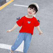 Girls short-sleeved T-shirt summer 1-2-year-old baby half-sleeve shirt baby Summer Children children thin Foreign