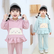 Girls Net red suit foreign style 2021 new fashionable female baby Korean version of tide childrens childrens autumn clothes