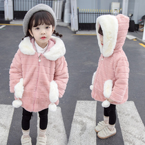 Girls cotton coat coat 2021 Winter new baby padded cotton clothes Winter Women baby tide