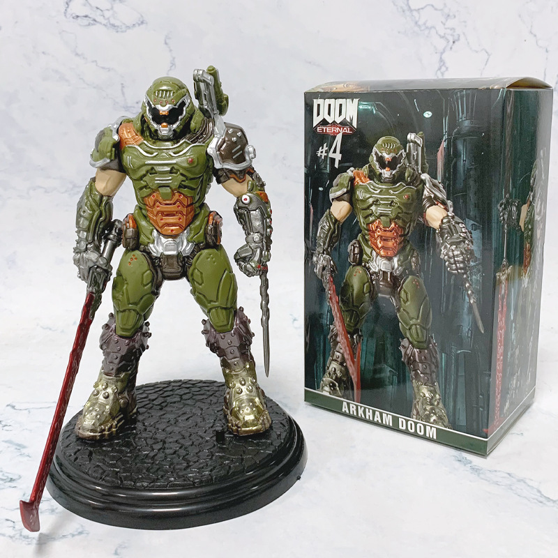 Doom Eternal Demon Hunter Arkham Figure Model Desktop Ornament Doll Toy