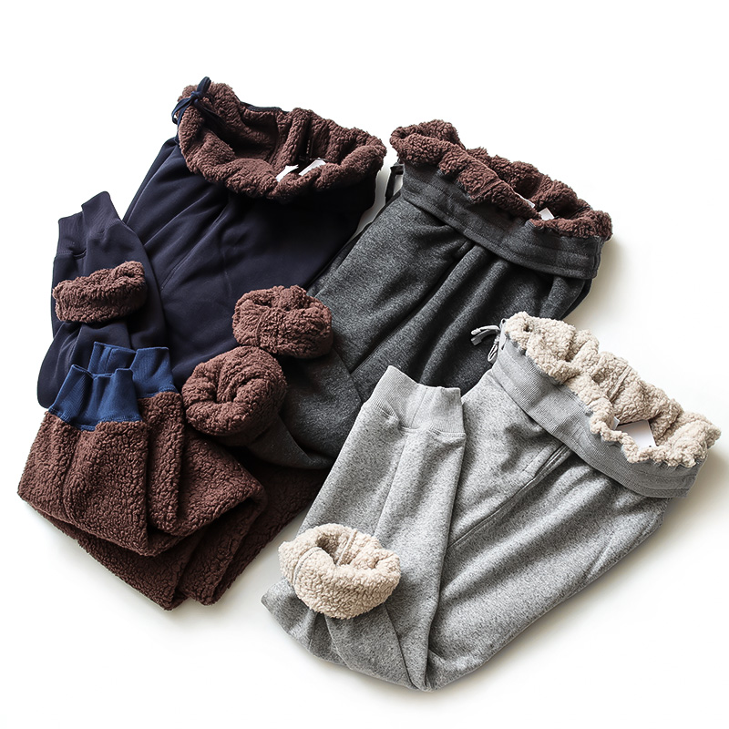 Fly Bird Knit Elastic breathable thickened Garching winter outdoor sports Leisure bunches Trousers Grip Suede Pants 9457-Taobao