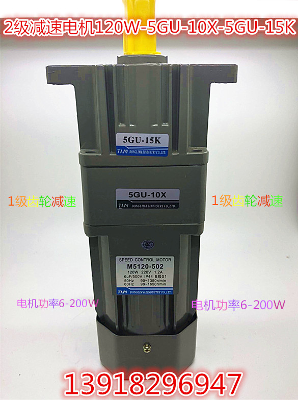 Dongli TLM speed reduction motor fixed speed stepless two-stage motor M120-502-5GU-10X-5GU-15K