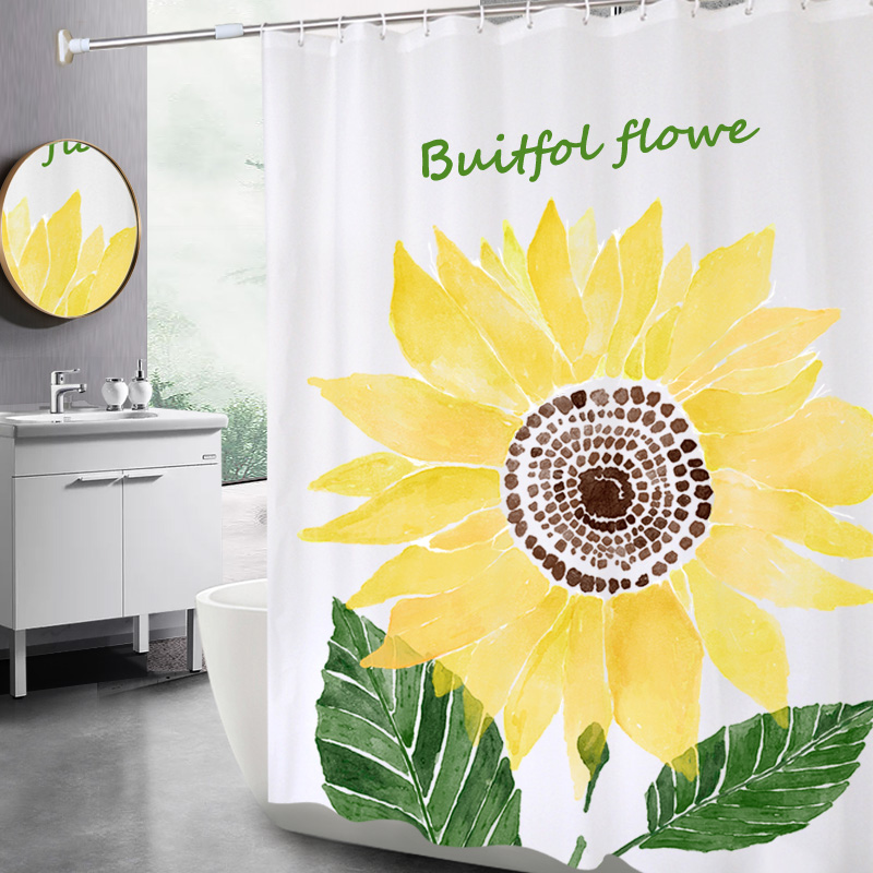 BATH CURTAIN WATERPROOF CLOTH SUIT BATHROOM BATH PARTITION CURTAIN FREE FROM PUNCHING TOILET MILDEW-PROOF THICKENED HANGING CURTAIN SHELTERING CURTAIN-TAOBAO