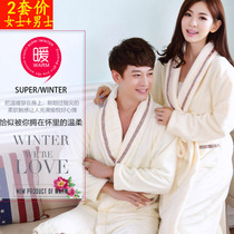 Nightgown couple models 2022 new autumn and winter thickened flannel sexy men and women cute fashion couple bathrobe