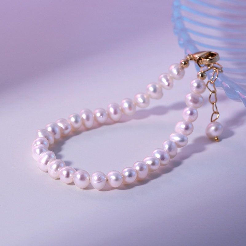 Flower Bud Full Pearl Bracelet Han Style Natural Freshwater Pearl Temperament Handstrings the small crowdsourced High Sensation Hand Accessories 