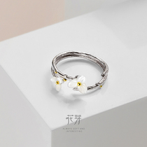 Flowers Buds Like Summer Ring Girls Silver Silver Course Adjustable Open Ring Ring