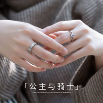 9 years of original Flower Bud Princess and Knights Ring of the Knight 925 Pure Silver New Year Gift Couple against the Ring Box set