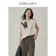 CIRCLOFY Swallowtail Butterfly Vest Women's Summer 2024 New Butterfly Silhouette Cotton T-Shirt/Skirt