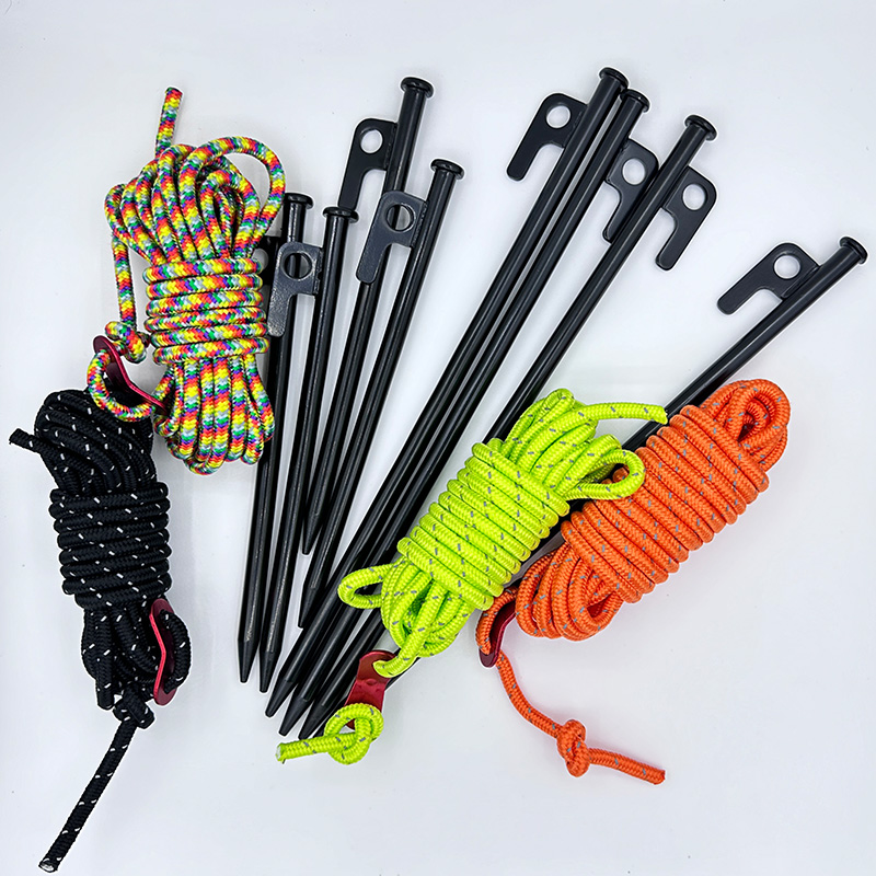 6mm厚オーニング風ロープ グランドネイル テント風ロープ 屋外オーニング防風ロープ サポートポール プルロープ 調整キャンプロープ