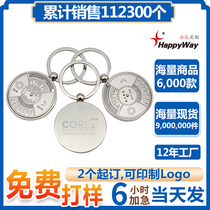 Perpetual Calendar Key Buckle Custom Logo Lettering Exhibition Event Advertising Advertising Souvenir Stainless Steel Key Buckle