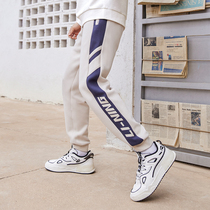 Li Ning sports pants men's spring and autumn 2022 new big LOGO loose pants closing sports pants AKLS077-1