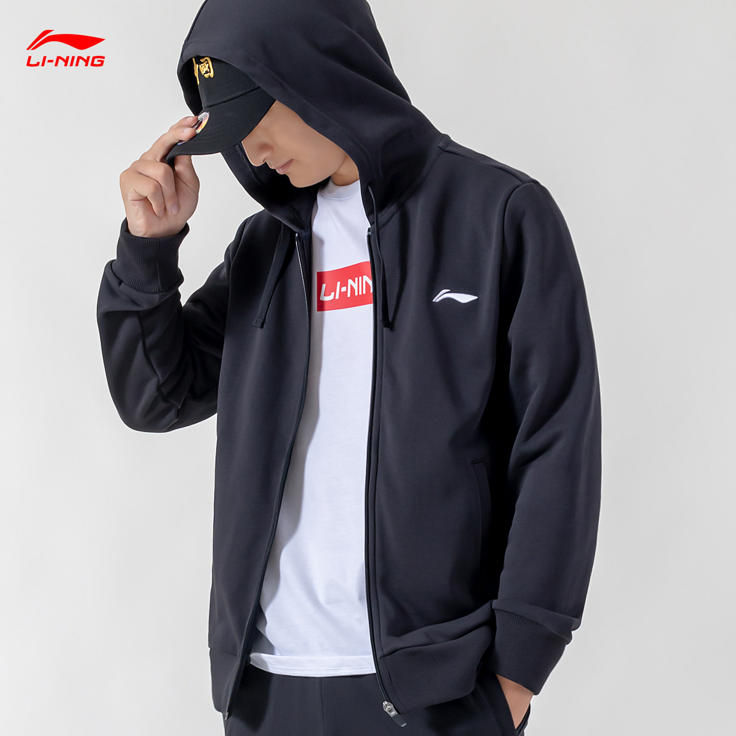 Li Ning jacket men's hooded sweater 2022 spring and autumn new loose casual jacket knitted cardigan sportswear tide