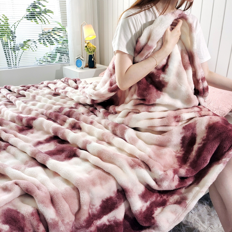 Light Luxury Ins-Style Rabbit Fur Plush Blanket, Thickened and Warm, Suitable for Office Sofa Nap, Flannel Leisure Blanket, Throw Blanket