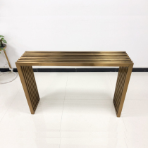 Postmodern Xuanguan Table Decorative Bench Sofa Back A Few Rose Gold Stainless Steel Strips Case Partition Bar Desk Writing Desk Desk