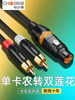 Akihabara Dual Rca to Single Rca Adapter Cable, Mixer, Av Amplifier, Effects Processor, Audio Adapter Cable, Xlr Balanced Pure Copper Audio Cable