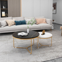 Nordic Light Lavish Tea Table Combo Round Modern Minima Rock Board Home Creative Small Family Living Room Simple Little Tea Table