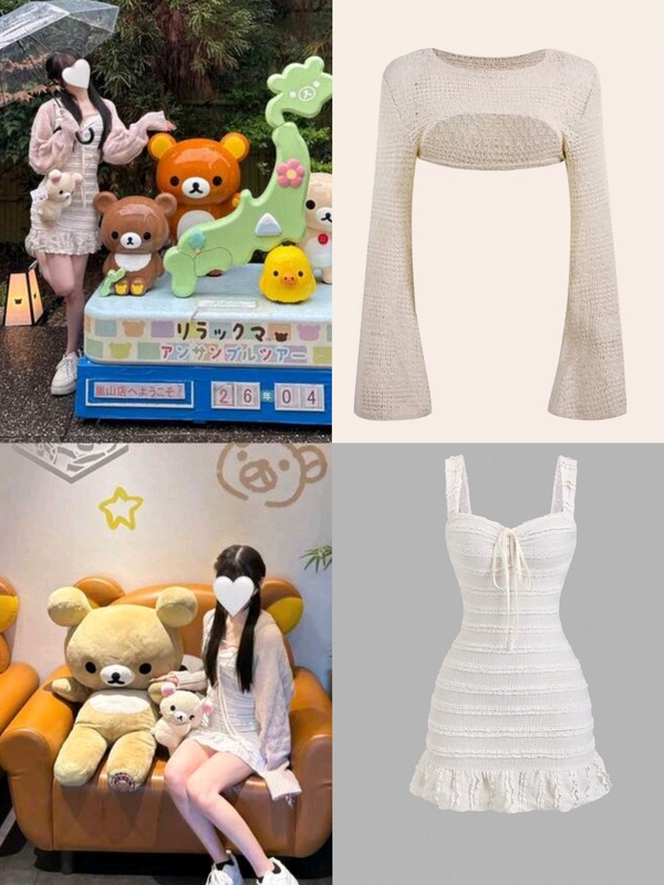 Osaka Xiaomi Shein White Suspender Dress Set, Clear and Simple Style Set, Same Style as the Blogger's