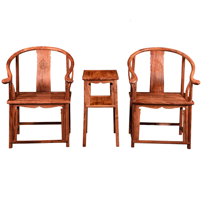 Celebrating year of redwood furniture chair three pieces of Taiwan chair, pear wood casual chair Solid wood-style palace chair