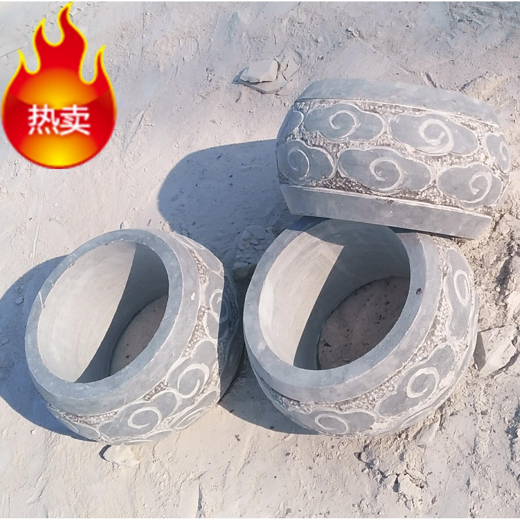 Stone pillar mound green stone pier base wood column footed solid column top engraving stone Imitation ancient hollow pillar leather base stone