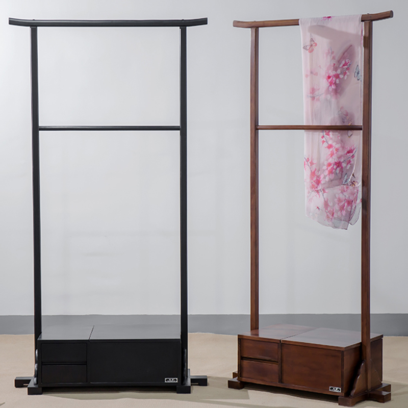 Old elm wood floor home hanging clothes hanger Easy storage containing modern large clothes hanger full solid wood New Chinese clothes hat rack