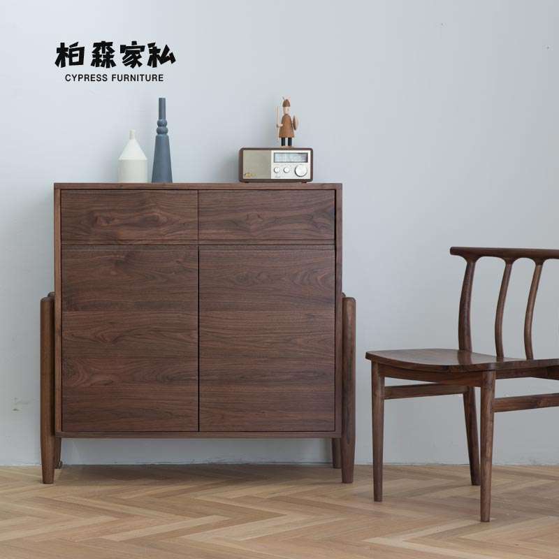 All solid wood dining cabinet black walnut oak cherry wood furniture simple Japanese style Nordic dining cabinet storage cabinet