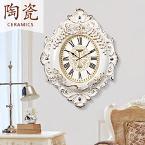 Wall clock Living room household European-style light luxury ceramic silent wall clock generation high-end atmosphere luxury villa watch wall clock wall clock wall clock wall clock wall clock wall clock wall clock wall clock wall clock