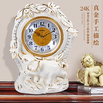 Table clock living room household creative large ceramic clock clock desktop decoration Desktop placement creative European-style table clock