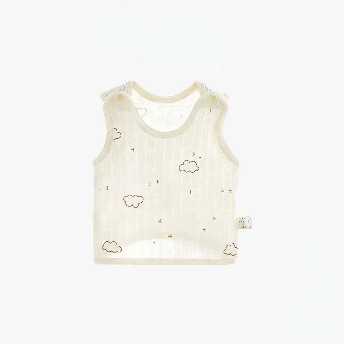 OCTSUN十月名裳新生儿夏季纯棉无骨半背背心散热防痱透气不闷