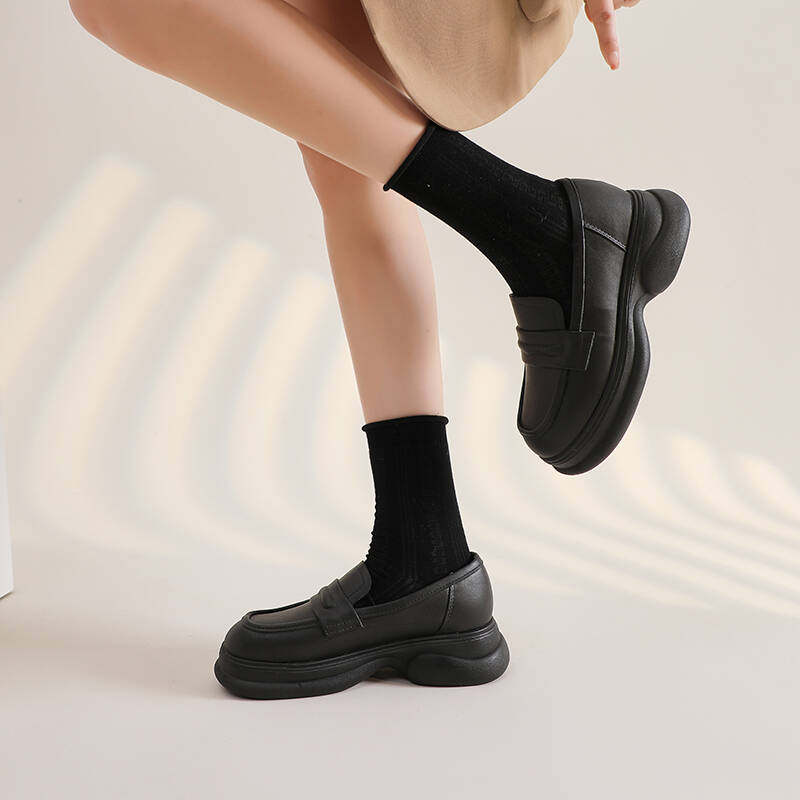 2026春秋单鞋防滑软底外穿百搭度假休闲包跟塑料扣厚底职业鞋PVC