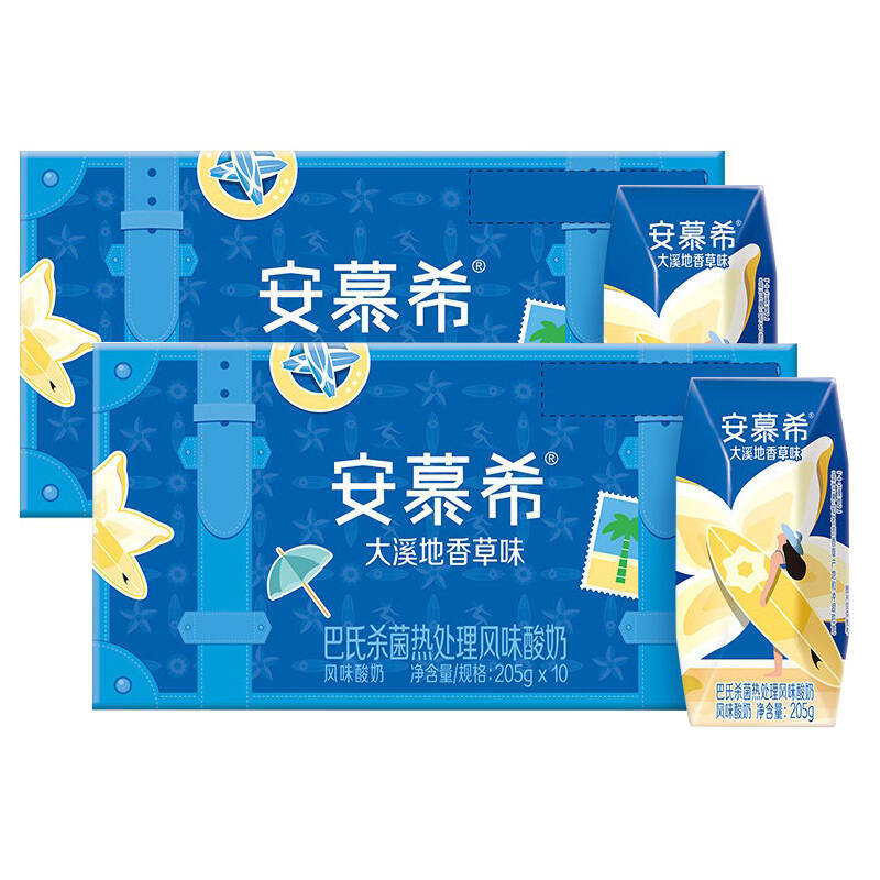 伊利安慕希希腊风味香草味酸奶205g*10盒*2箱5月产 利风实拍商品图