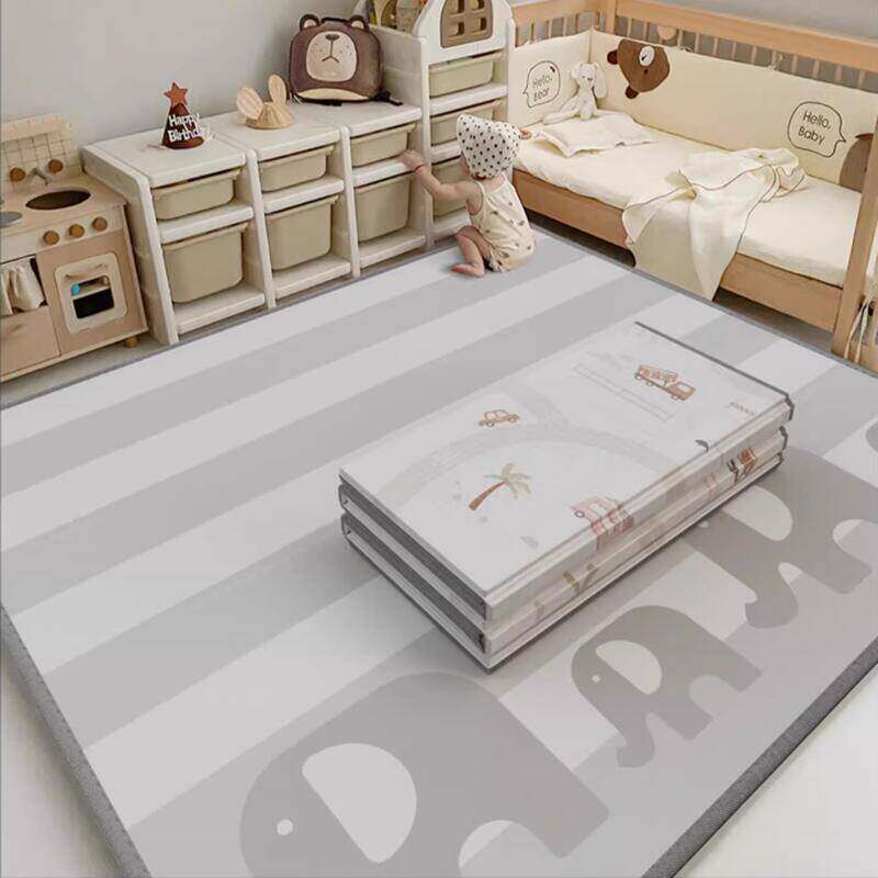 贝易PU爬行垫宝宝折叠款加厚婴儿童家用无毒ixpe泡沫地垫爬爬垫子